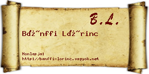 Bánffi Lőrinc névjegykártya